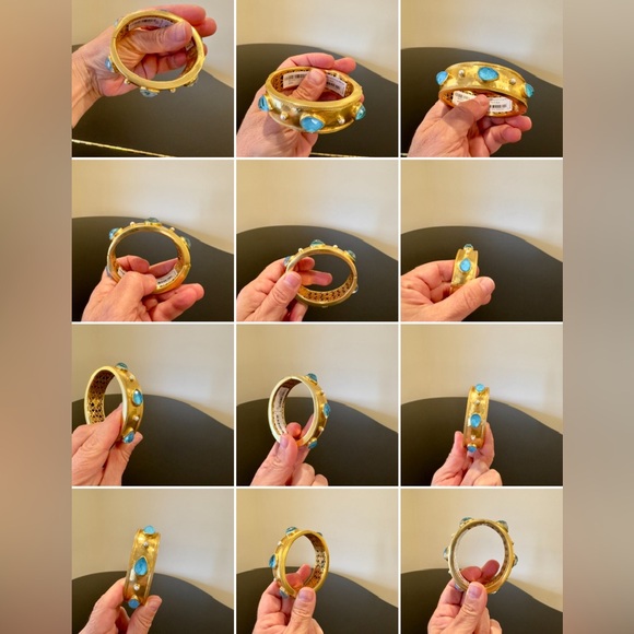 NWT Authentic Luxury Bohemian Summer Julie Vos Cannes Statement Hinge Bangle - Picture 16 of 17